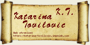 Katarina Tovilović vizit kartica